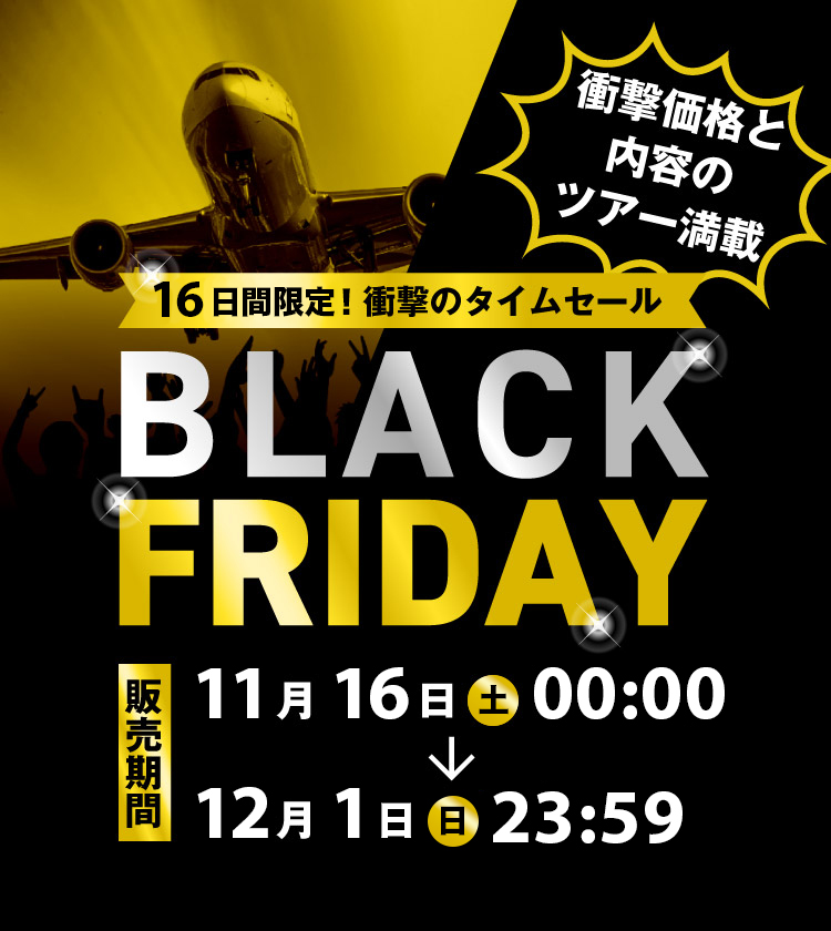 16日間限定！衝撃のタイムセール　ブラックフライデー