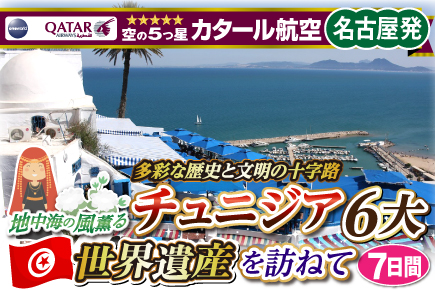 多彩な歴史と文明の十字路 地中海の風薫るチュニジア6大世界遺産を訪ねて7日間