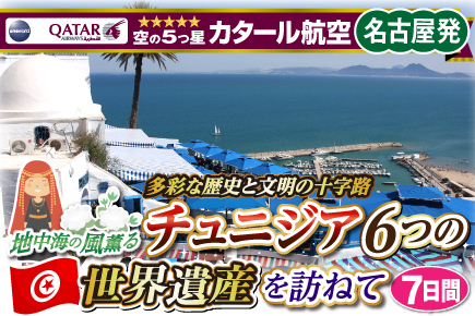 多彩な歴史と文明の十字路 地中海の風薫るチュニジア6つの世界遺産を訪ねて7日間